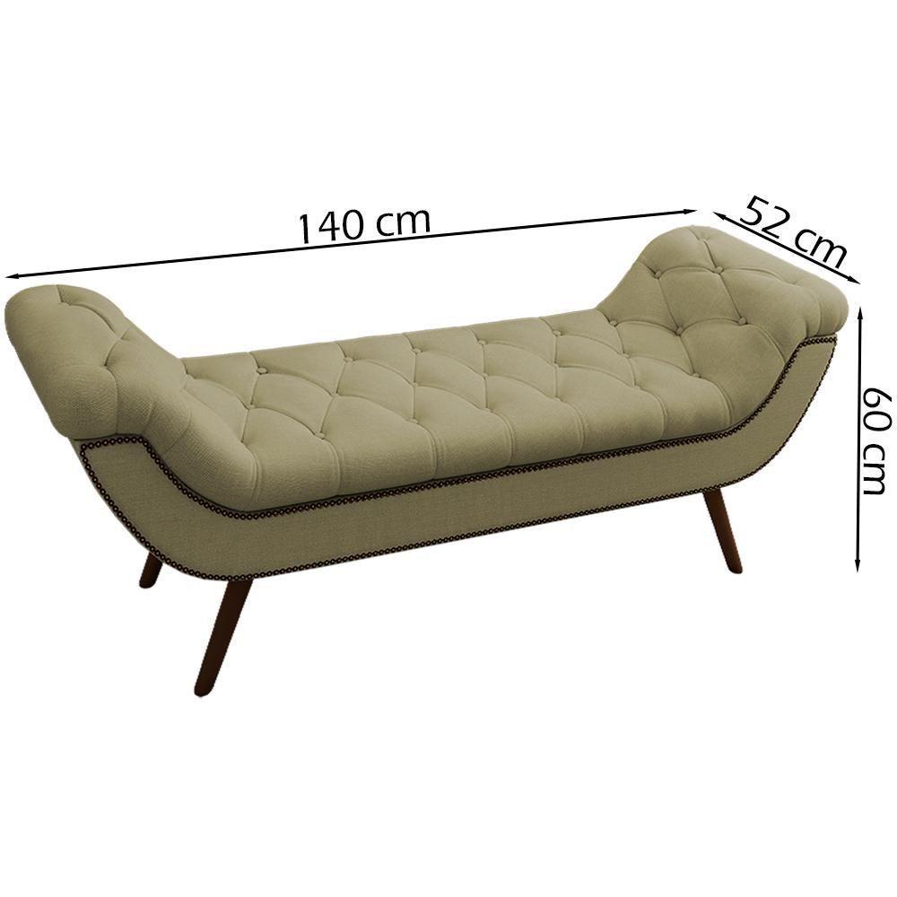 Puff Recamier 140 Cm Pes Palito Venez Linho Sl 75 Peer Sl 75 - 6