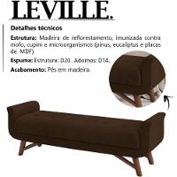 Puff Recamier 160 Cm Pes Madeira Leville Veludo Sl 942 Peer Sl 942 - 2