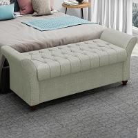 Recamier Calçadeira Bau 160 Cm Pes Mdf Ogeo Linho Sl 76 Peer Sl 76 - 3