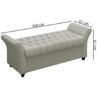 Recamier Calçadeira Bau 160 Cm Pes Mdf Ogeo Linho Sl 76 Peer Sl 76