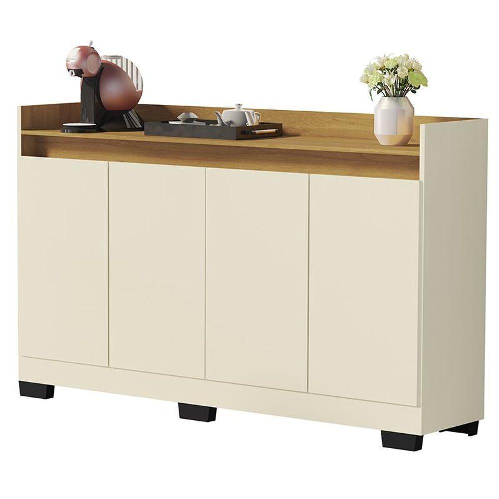 Aparador Buffet Sala Lord 4 Portas Perola/mel Perola/mel - 4