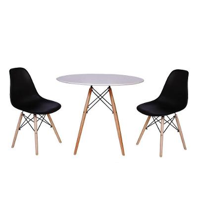 Mesa Jantar Eiffel 100cm Branca e 02 Cadeiras Charles Eames