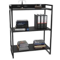 Estante Multiuso 3 Prateleiras Escritório Estilo Industrial Form C01 104X80 Cm Preto Onix - 1