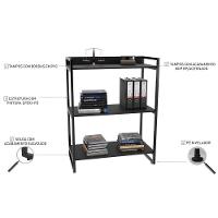 Estante Multiuso 3 Prateleiras Escritório Estilo Industrial Form C01 104X80 Cm Preto Onix