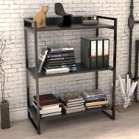 Estante Multiuso 3 Prateleiras Escritório Estilo Industrial Form C01 104X80 Cm Preto Onix - 5