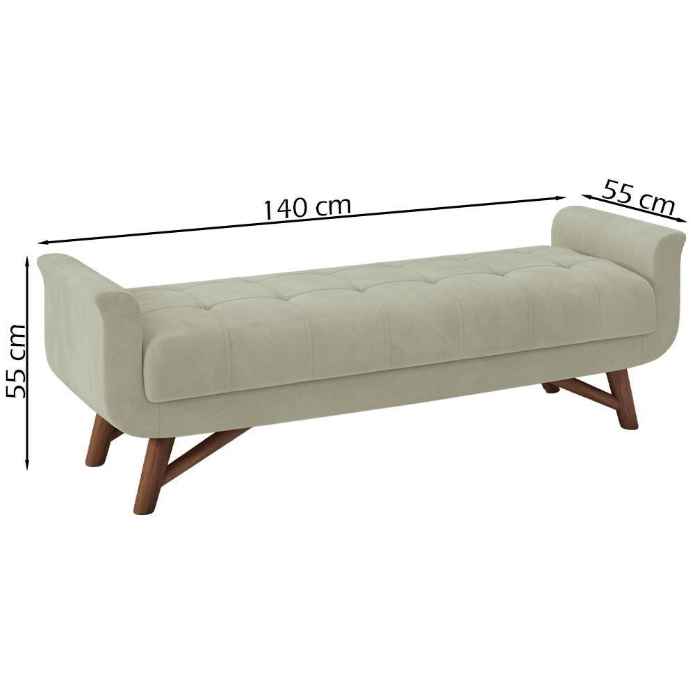 Puff Recamier 140 Cm Pes Madeira Leville Veludo Sl 940 Peer Sl 940 - 5