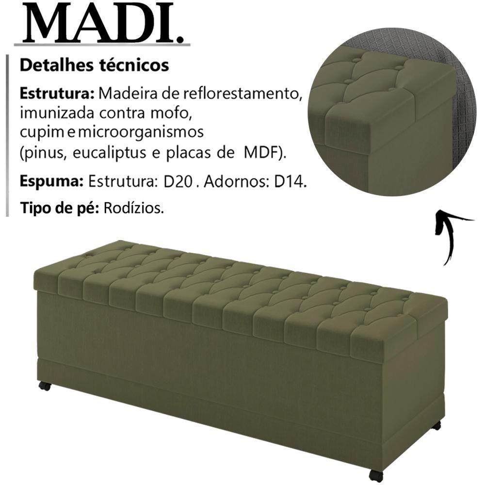 Recamier Calçadeira Bau 140 Cm Rodizios Madi Corano Tcs 357 Peer Tcs 357 - 7