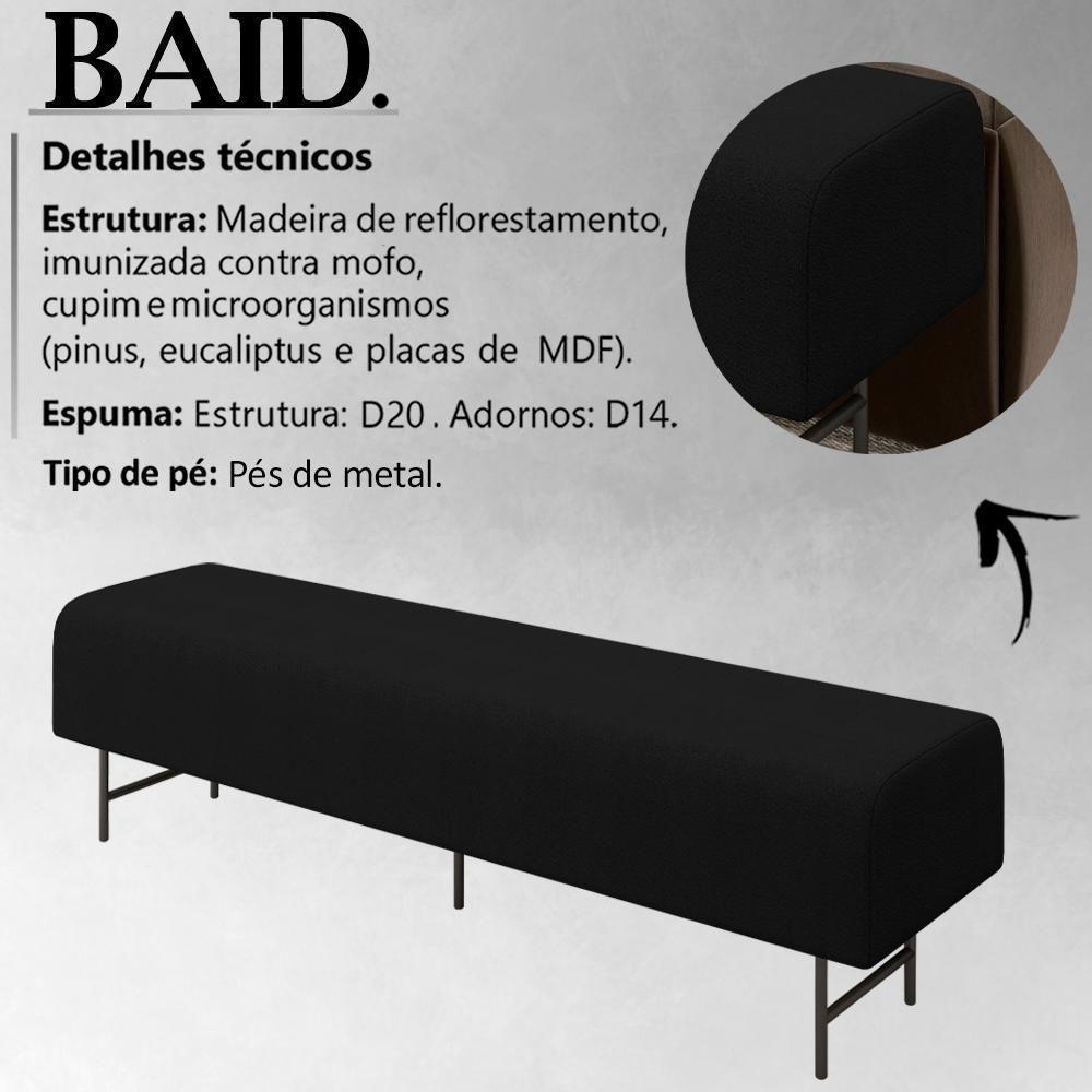 Puff Recamier 143 Cm Pes Metal Baid Veludo Sl 944 Peer Sl 944 - 6