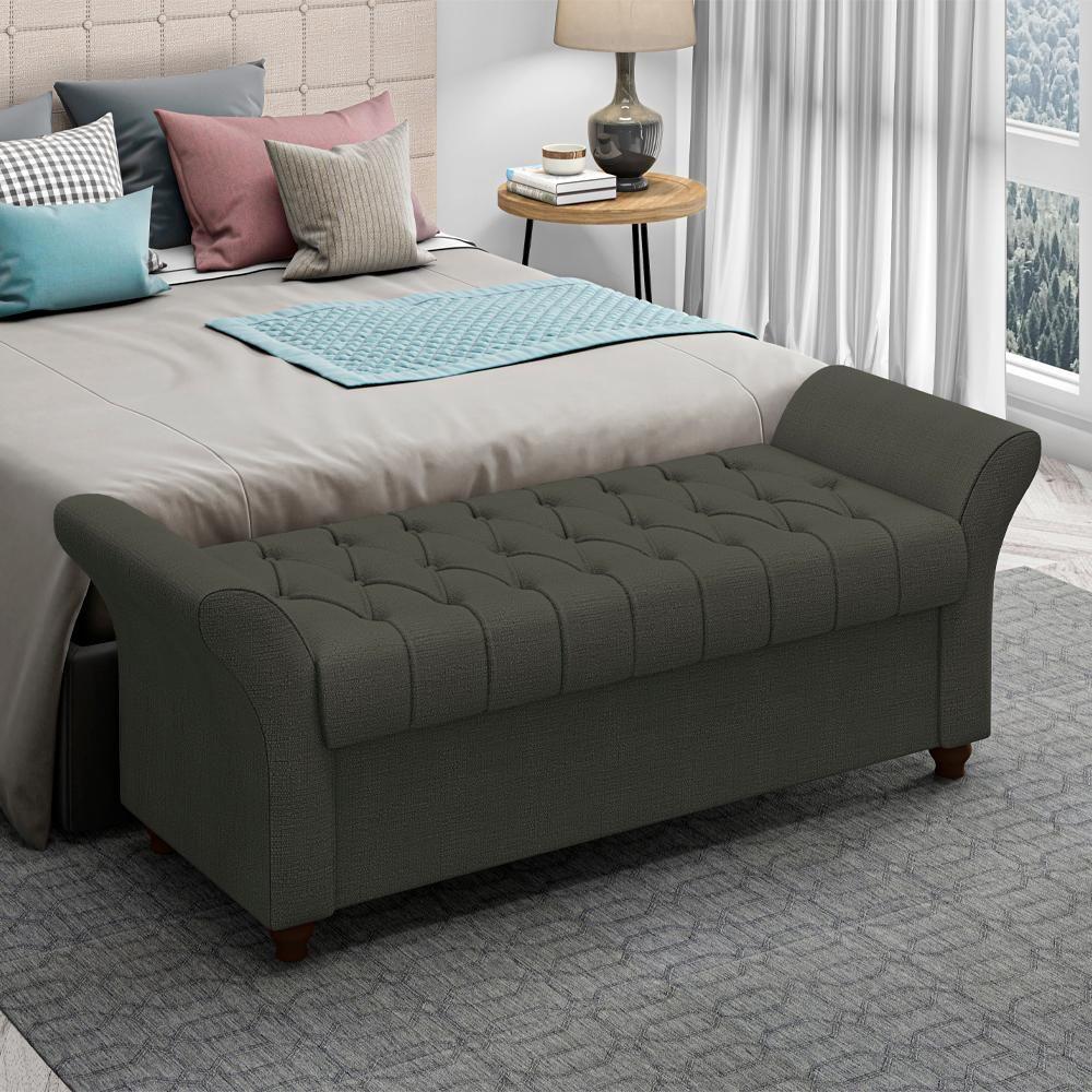 Recamier Calçadeira Bau 140 Cm Pes Mdf Ogeo Linho Sl 74 Peer Sl 74 - 1