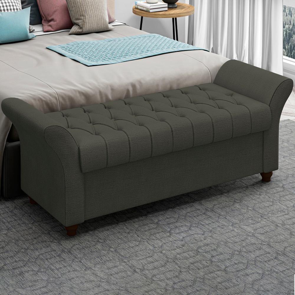 Recamier Calçadeira Bau 140 Cm Pes Mdf Ogeo Linho Sl 74 Peer Sl 74 - 6