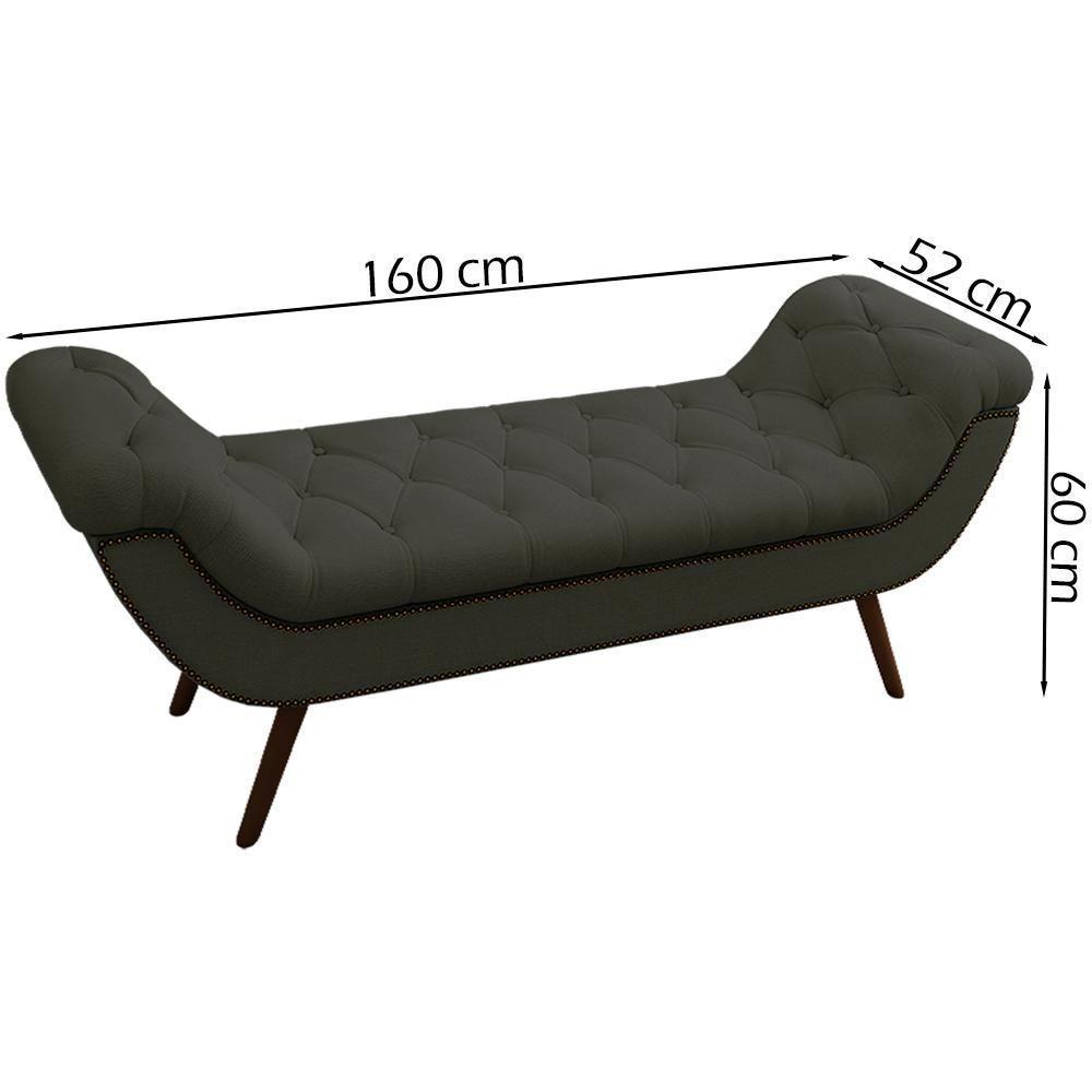 Puff Recamier 160 Cm Pes Palito Venez Linho Sl 74 Peer Sl 74 - 2