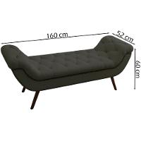 Puff Recamier 160 Cm Pes Palito Venez Linho Sl 74 Peer Sl 74 - 2