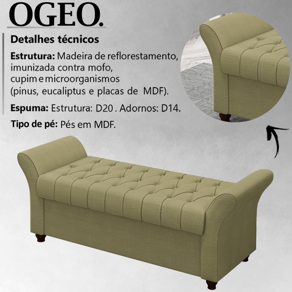 Recamier Calçadeira Bau 140 Cm Pes Mdf Ogeo Linho Sl 75 Peer Sl 75 - 8