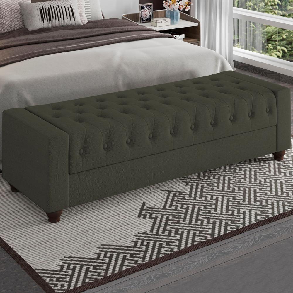 Recamier Calçadeira Bau 160 Cm Pes Mdf Parri Linho Sl 74 Peer Sl 74 - 6