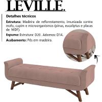 Puff Recamier 140 Cm Pes Madeira Leville Veludo Sl 949 Peer Sl 949 - 2