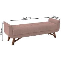 Puff Recamier 140 Cm Pes Madeira Leville Veludo Sl 949 Peer Sl 949 - 5