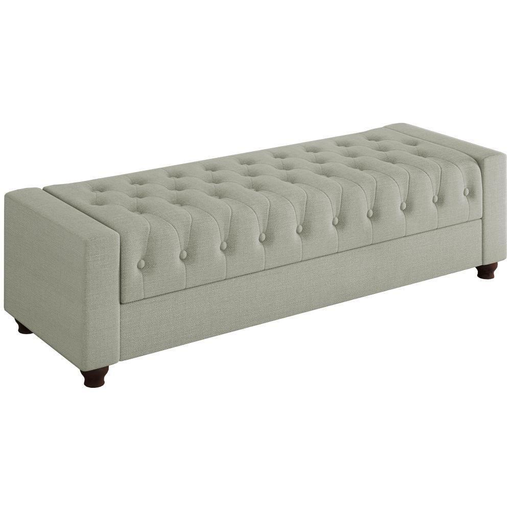 Recamier Calçadeira Bau 140 Cm Pes Mdf Parri Linho Sl 76 Peer Sl 76 - 1