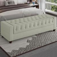 Recamier Calçadeira Bau 140 Cm Pes Mdf Parri Linho Sl 76 Peer Sl 76