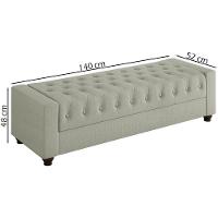 Recamier Calçadeira Bau 140 Cm Pes Mdf Parri Linho Sl 76 Peer Sl 76 - 8