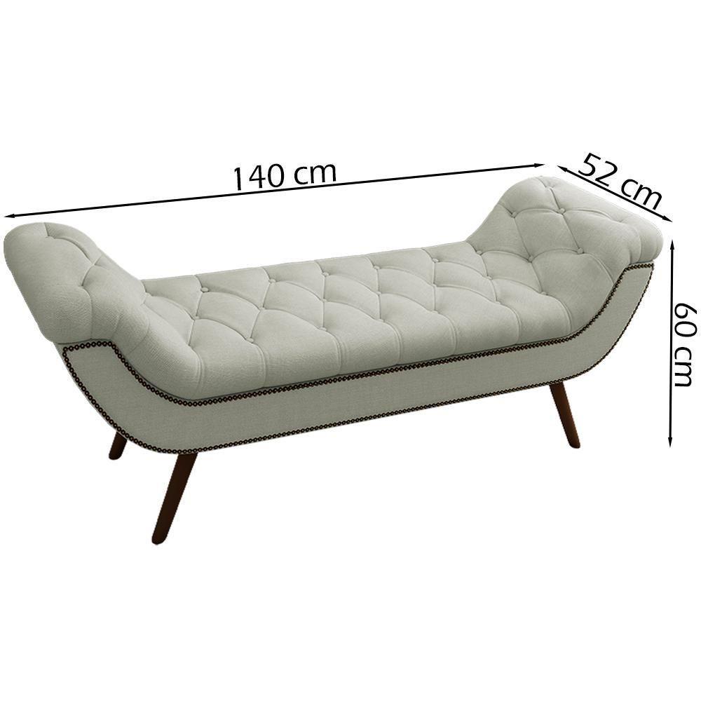 Puff Recamier 140 Cm Pes Palito Venez Linho Sl 76 Peer Sl 76 - 3