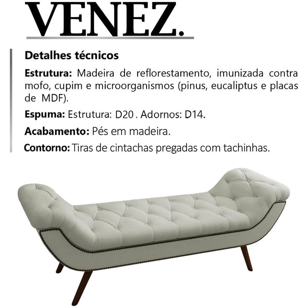 Puff Recamier 140 Cm Pes Palito Venez Linho Sl 76 Peer Sl 76 - 7