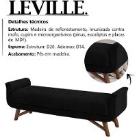 Puff Recamier 140 Cm Pes Madeira Leville Veludo Sl 944 Peer Sl 944 - 5