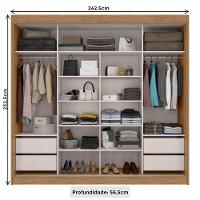 Guarda-roupa Casal 2 Portas 4 Gav 100% Mdf Mx Móveis Seul - 3