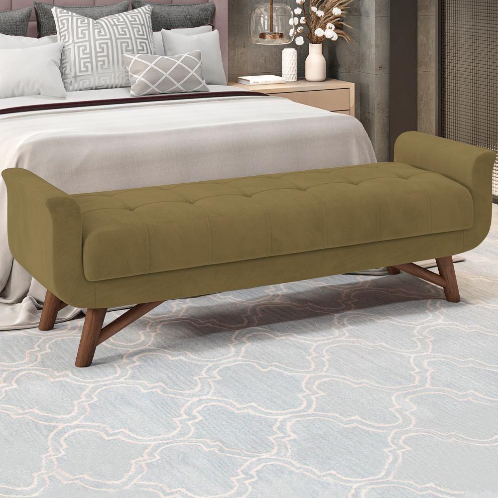 Puff Recamier 140 Cm Pes Madeira Leville Veludo Sl 945 Peer Sl 945 - 3