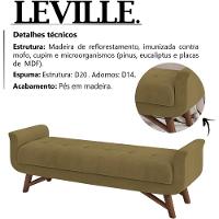 Puff Recamier 140 Cm Pes Madeira Leville Veludo Sl 945 Peer Sl 945 - 11