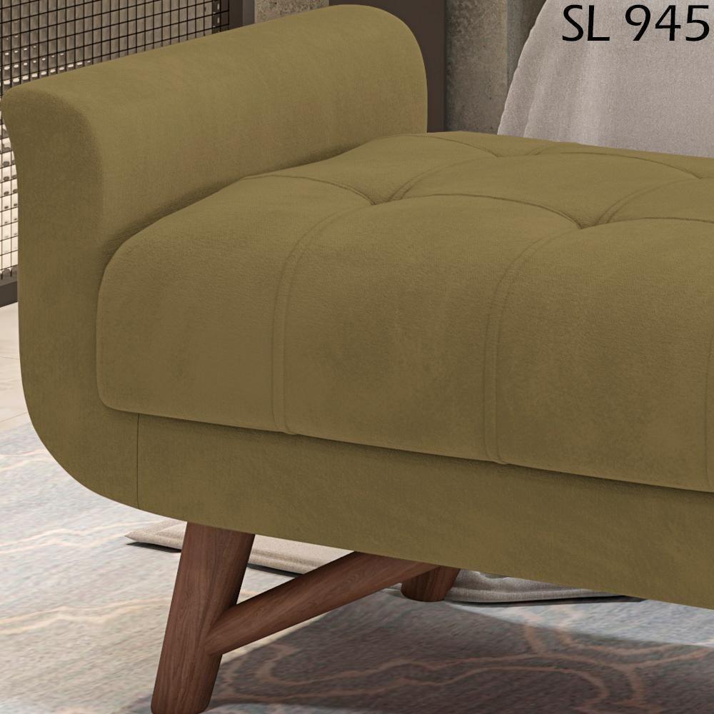 Puff Recamier 160 Cm Pes Madeira Leville Veludo Sl 945 Peer Sl 945 - 4