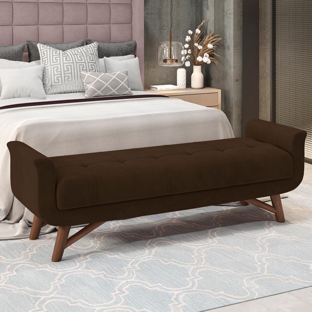 Puff Recamier 140 Cm Pes Madeira Leville Veludo Sl 942 Peer Sl 942 - 4