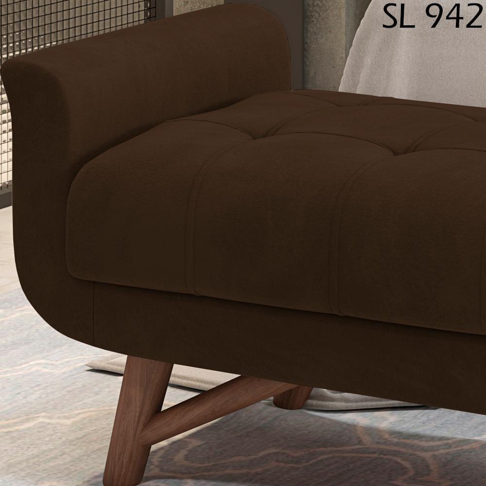 Puff Recamier 140 Cm Pes Madeira Leville Veludo Sl 942 Peer Sl 942 - 5