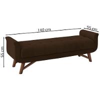 Puff Recamier 140 Cm Pes Madeira Leville Veludo Sl 942 Peer Sl 942 - 7