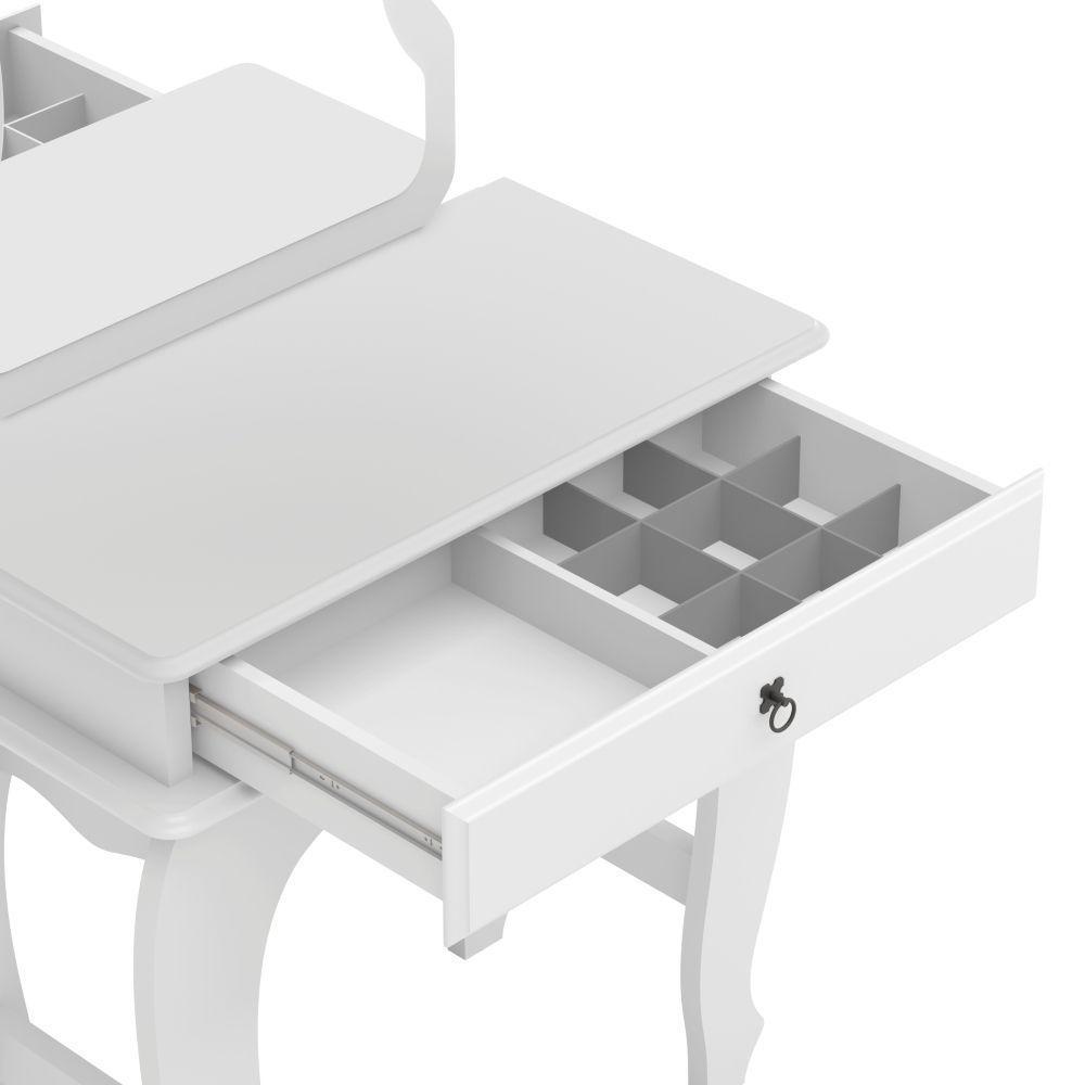 Penteadeira Infantil Laila Premium Com Banqueta Branco - 6