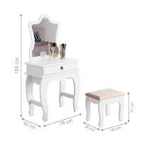 Penteadeira Infantil Laila Premium Com Banqueta Branco - 11