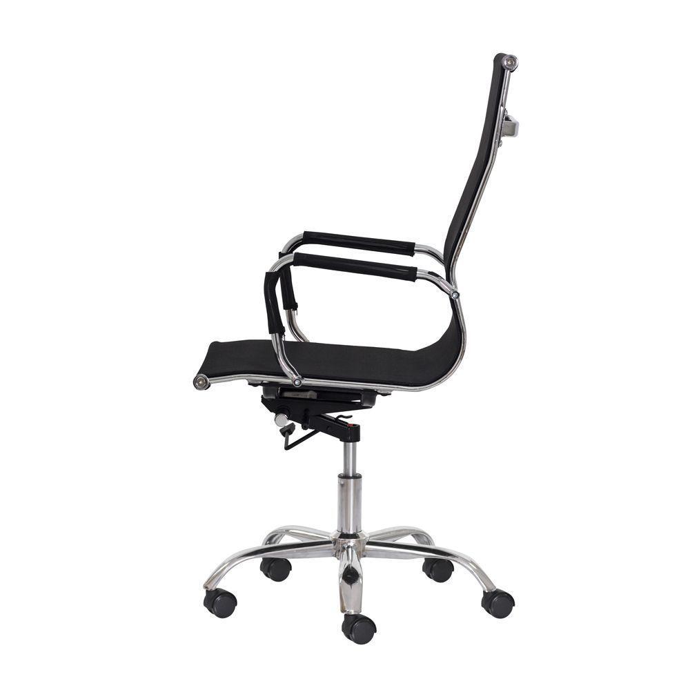 2 Cadeiras Escritório Mesh Presidente Preta Base Giratória - 4