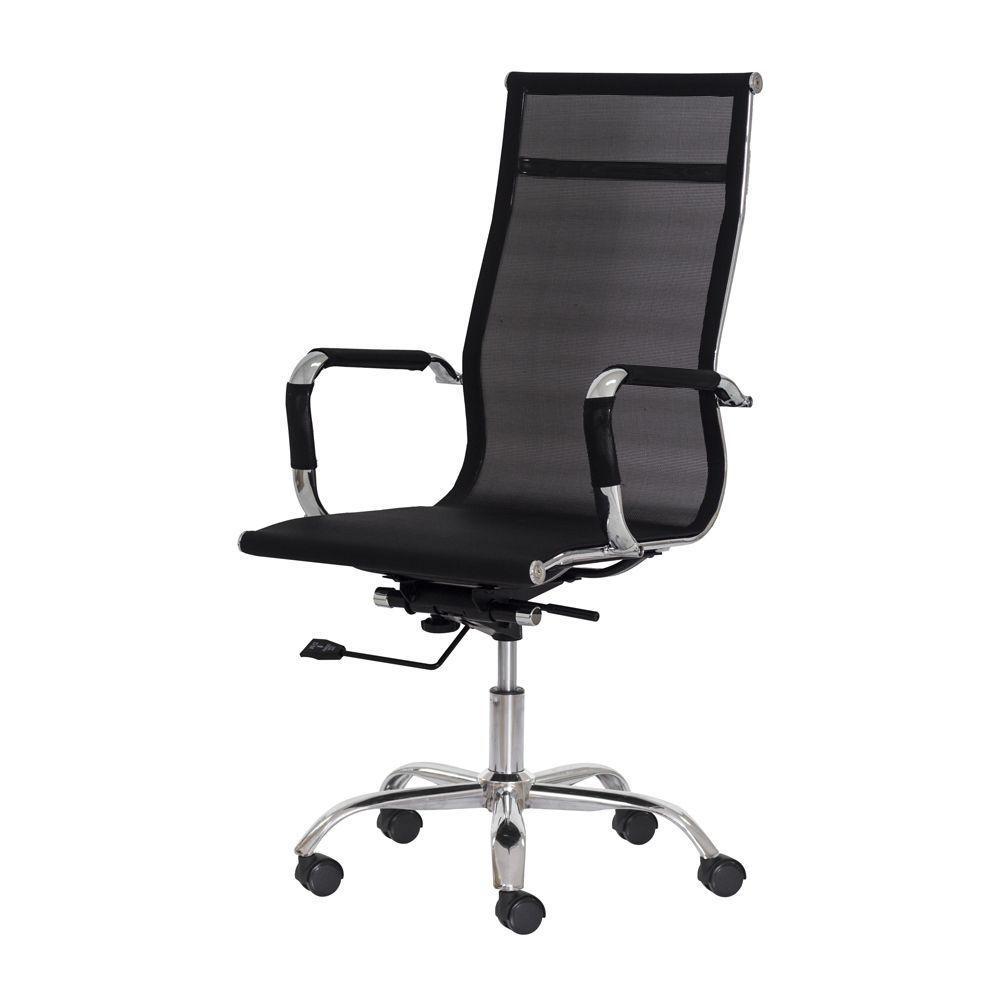 2 Cadeiras Escritório Mesh Presidente Preta Base Giratória - 6