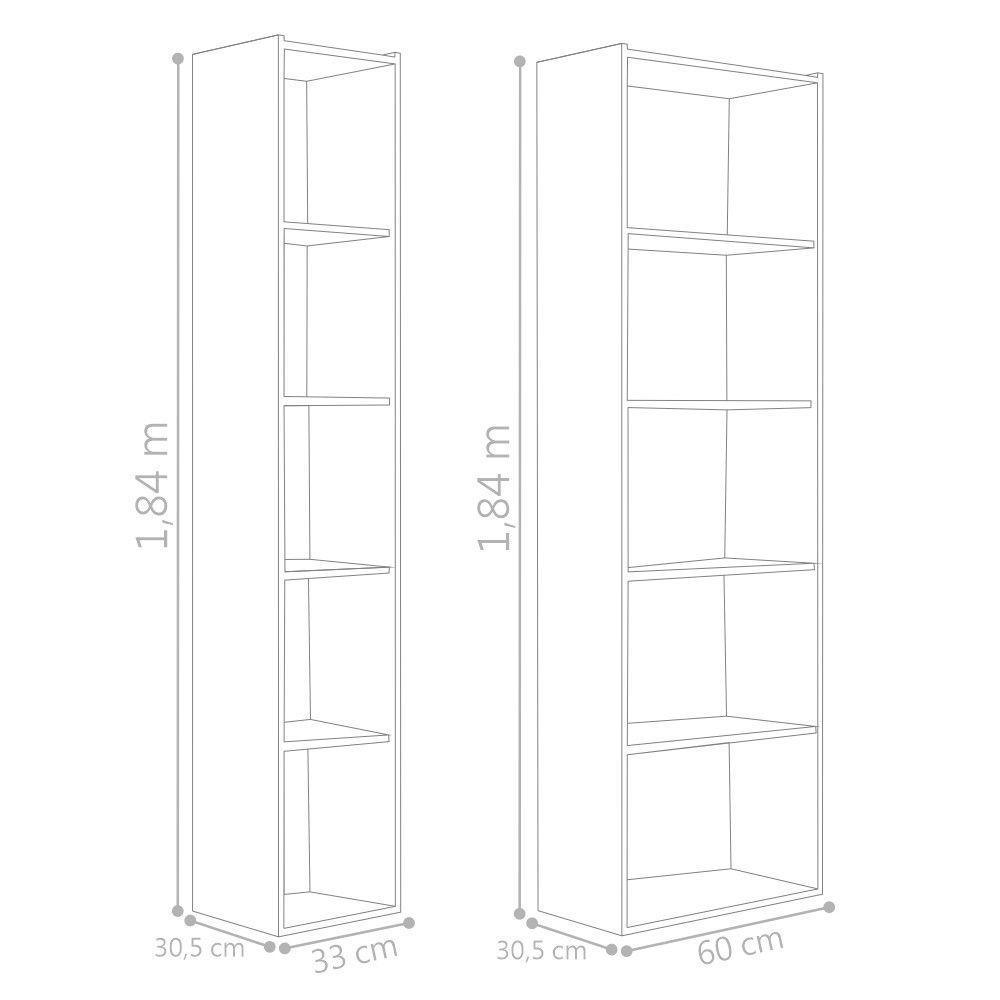 Conjunto Estante Livreiro 4 Prateleiras Julia Ruby Branco - 3