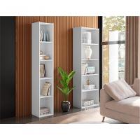 Conjunto Estante Livreiro 4 Prateleiras Julia Ruby Branco - 2