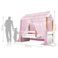Cama Montessori Exclusiv Fio De Luz Colchão E Voal Rosa - 3