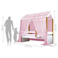 Cama Montessori Exclusiv Solteiro Com Colchão E Voal Rosa - 5