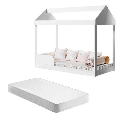 Cama Montessoriana Maria Eduarda Branco Com Colchão