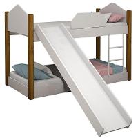 Beliche Infantil Branco E Mel C/ Colchões E Escorregador - 6