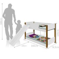 Beliche Infantil Branco E Mel Com Escorregador