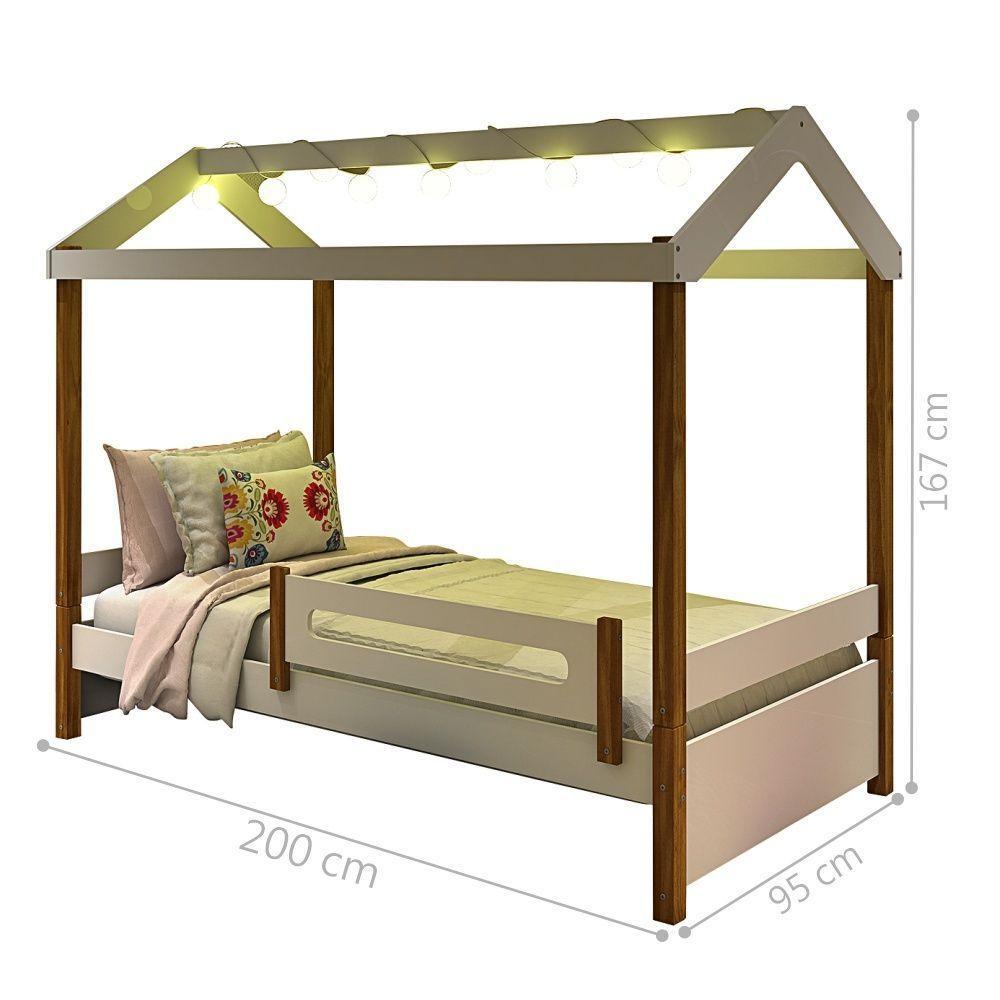 Cama Montessoriana Led Isa Branco E Mel Com Colchão - 3