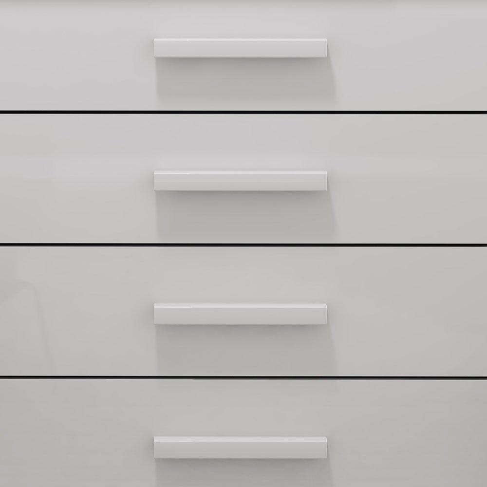 Cômoda De Madeira 4 Gavetas Branco Baião Lopas Branco - 3