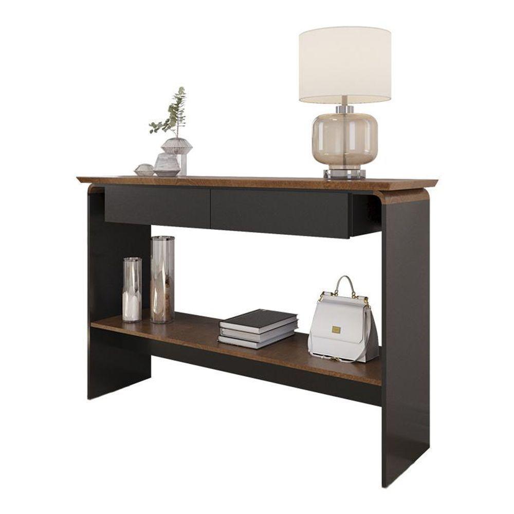 Aparador Buffet Charles Com 2 Gavetas 136 Cm Preto Fosco/naturale Preto Fosco/naturale - 1