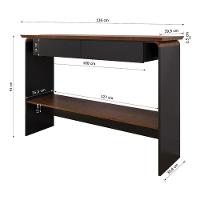 Aparador Buffet Charles Com 2 Gavetas 136 Cm Preto Fosco/naturale Preto Fosco/naturale - 2