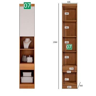 Guarda Roupa Casal Modulado Safira 002 12 Portas de Bater 8 Gavetas Cumaru-fendi MDF
