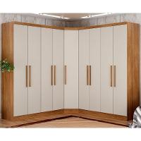 Guarda-roupa Em Mdf Com 9 Portas E 6 Gavetas Cumaru/fendi - 1